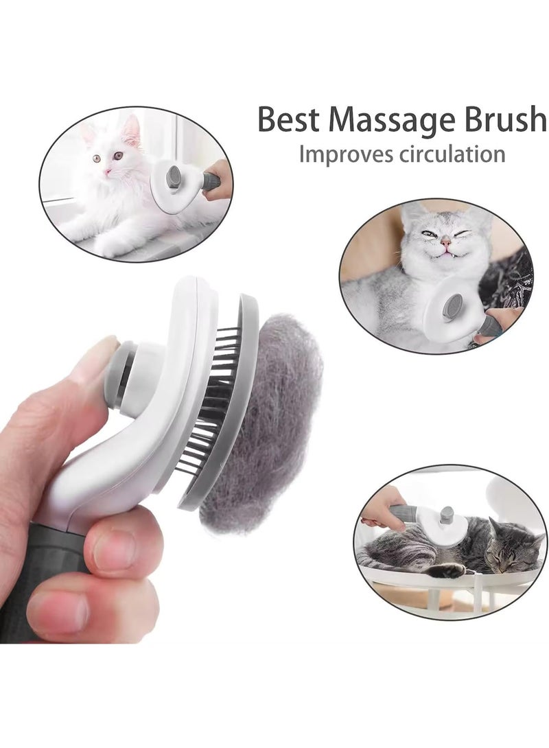 Homify Cat Brush for Shedding and Cat Grooming, Self Cleaning Cat Hair Remover, Dog Brush for Puppy Kitten Massage, Pet Hair Remover Easy Removal of Loose Hair Tangled Hair and Shed Fur - Image 2